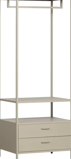 WOOOD Kompaktgarderobe »Ferris mit offenem Kleiderbereich und 2 Schubladen« Tragkraft je Schublade 14 kg, schmale Ausführung