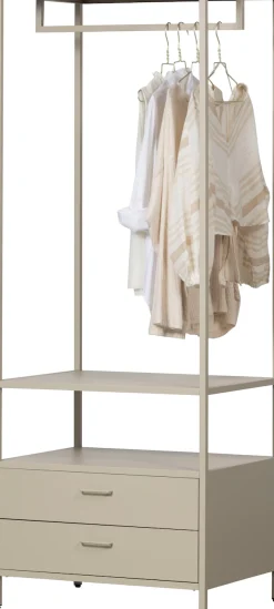 WOOOD Kompaktgarderobe »Ferris mit offenem Kleiderbereich und 2 Schubladen« Tragkraft je Schublade 14 kg, schmale Ausführung