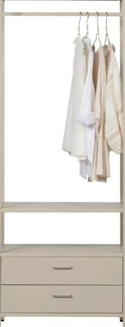 WOOOD Kompaktgarderobe »Ferris mit offenem Kleiderbereich und 2 Schubladen« Tragkraft je Schublade 14 kg, schmale Ausführung