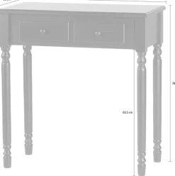WOOOD Konsolentisch »Romy Massivkiefer und integriertem Klappspiegel B 75 x T 38 x H 78 cm« Versteckte Fachaufteilung, einfach zu montieren, sichtbare Maserung