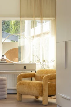 WOOOD Loungesessel »Lenny mit Grobstruktur-Velvetbezug und Armlehnen B 76 x T 82 x H 65 cm« Sehr hohe Verschleißfestigkeit, Tragkraft 120 kg, Pfleiglicht