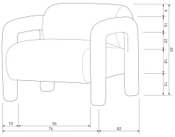 WOOOD Loungesessel »Lenny mit Grobstruktur-Velvetbezug und Armlehnen B 76 x T 82 x H 65 cm« Sehr hohe Verschleißfestigkeit, Tragkraft 120 kg, Pfleiglicht