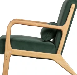 WOOOD Loungesessel »Mark mit Gewebtem Bezug und Gummibaumholz-Rahmen B 67 x T 82 x H 75 cm« Gute Verschleißfestigkeit, Tragkraft 135 kg, separates Rückenkissen