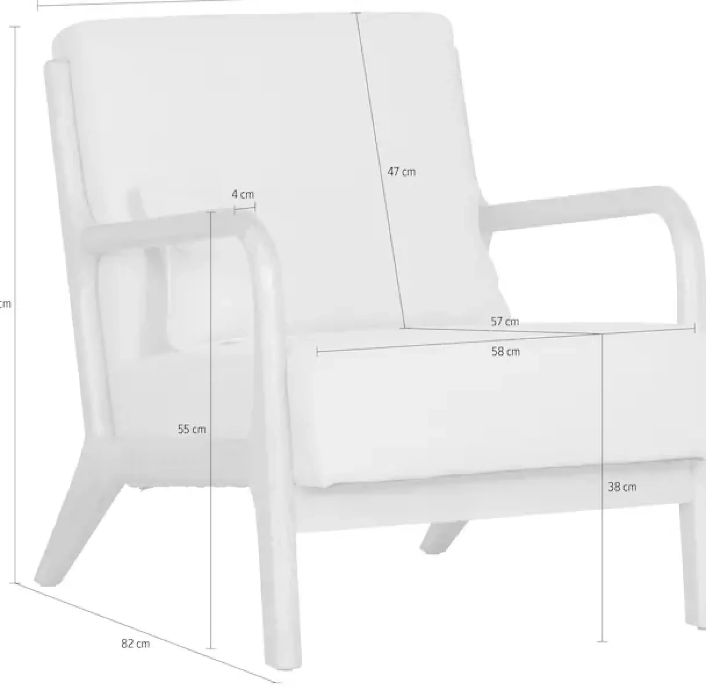 WOOOD Loungesessel »Mark mit Gewebtem Bezug und Gummibaumholz-Rahmen B 67 x T 82 x H 75 cm« Gute Verschleißfestigkeit, Tragkraft 135 kg, separates Rückenkissen