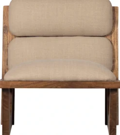 WOOOD Loungesessel »Opulent mit Bouclé-Bezug und Akazienholz-Gestell B 70 x T 80 x H 75 cm« Sichtbare Maserung, Tragkraft 150 kg, vollständig montiert geliefert