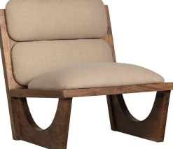 WOOOD Loungesessel »Opulent mit Bouclé-Bezug und Akazienholz-Gestell B 70 x T 80 x H 75 cm« Sichtbare Maserung, Tragkraft 150 kg, vollständig montiert geliefert