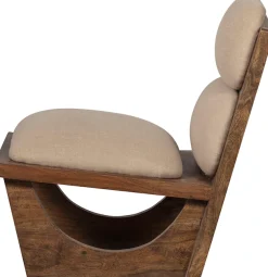 WOOOD Loungesessel »Opulent mit Bouclé-Bezug und Akazienholz-Gestell B 70 x T 80 x H 75 cm« Sichtbare Maserung, Tragkraft 150 kg, vollständig montiert geliefert
