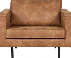 WOOOD Loungesessel »Rodeo Recycling-Lederfaser-Verbundstoff, H 85 x B 105 x T 86 cm« Tragkraft 120 kg, Gute Verschleißfestigkeit, Zickzack-Federung