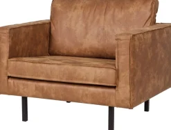 WOOOD Loungesessel »Rodeo Recycling-Lederfaser-Verbundstoff, H 85 x B 105 x T 86 cm« Tragkraft 120 kg, Gute Verschleißfestigkeit, Zickzack-Federung