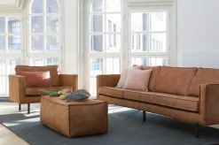 WOOOD Loungesessel »Rodeo Recycling-Lederfaser-Verbundstoff, H 85 x B 105 x T 86 cm« Tragkraft 120 kg, Gute Verschleißfestigkeit, Zickzack-Federung