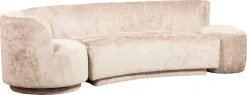 WOOOD Loungesofa »Combi Popular Chenille-Bezug organische Form H 72 x B 290 x T 97 cm« mit Sessel und Pouf, Maximale Verschleißfestigkeit, Tragkraft 400 kg