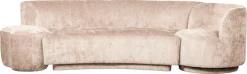 WOOOD Loungesofa »Combi Popular Chenille-Bezug organische Form H 72 x B 290 x T 97 cm« mit Sessel und Pouf, Maximale Verschleißfestigkeit, Tragkraft 400 kg