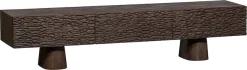 WOOOD Lowboard »Crumble Mangoholz mit Relief-Türen, H 40 x B 180 x T 40 cm« Tragkraft Deckplatte 35 kg, Auszüge je 15 kg, natürliche Holzstruktur
