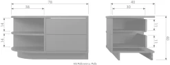 WOOOD Lowboard »Finca, Kommode mit abgerundeten Abschlussregal« mit modernem Push-to-Open-System, Breite 78 cm