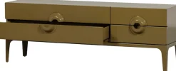 WOOOD Lowboard »Merge mit Eukalyptusholz und 4 Schubladen« Eukalyptusholz, Tragkraft 120 kg, Metallbeine