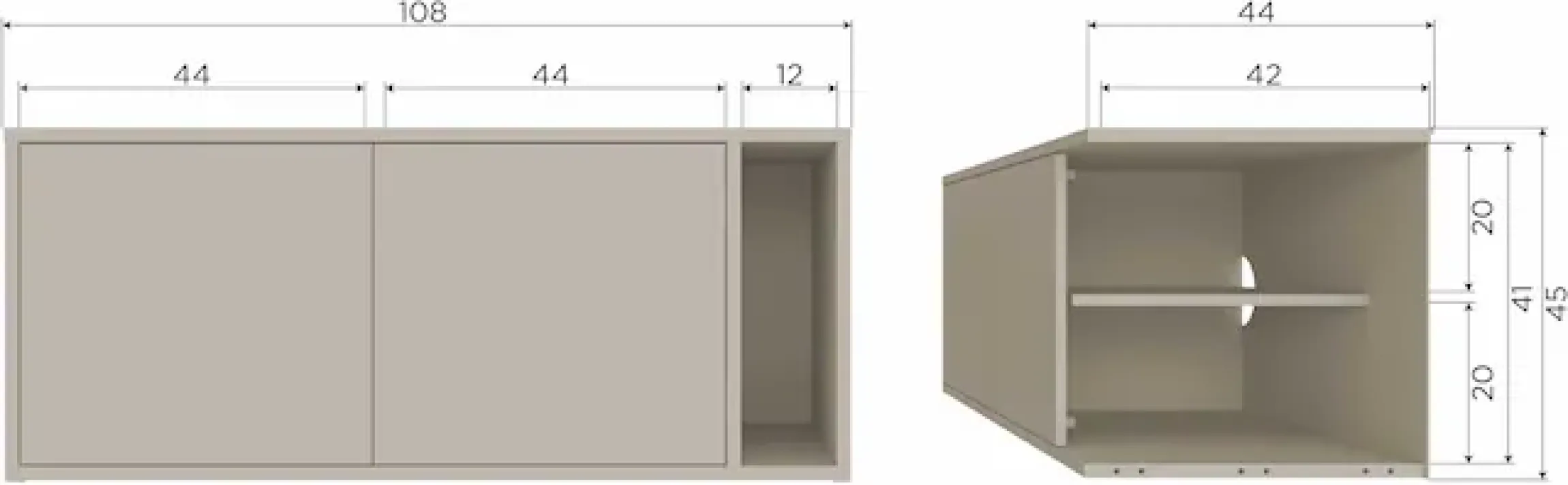 WOOOD Lowboard »Settle Down FSC®-Kiefernholz mit Druckmechanismus, H45 x B108 x T44 cm« Kabelöffnung, beidseitig montierbar, Schutzlackiert, Pfleigleicht