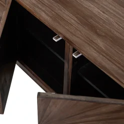 WOOOD Lowboard »Sun mit 4 Türen und recyceltem Teakholz« Recyceltes Teakholz, tropisches Hartholz mit gerader Maserung