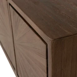 WOOOD Lowboard »Sun mit 4 Türen und recyceltem Teakholz« Recyceltes Teakholz, tropisches Hartholz mit gerader Maserung