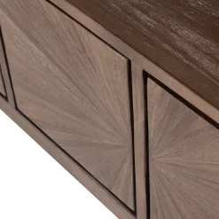 WOOOD Lowboard »Sun mit 4 Türen und recyceltem Teakholz« Recyceltes Teakholz, tropisches Hartholz mit gerader Maserung
