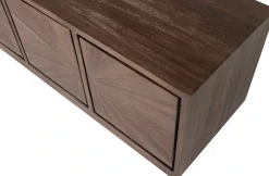 WOOOD Lowboard »Sun mit 4 Türen und recyceltem Teakholz« Recyceltes Teakholz, tropisches Hartholz mit gerader Maserung