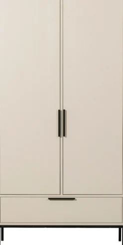 WOOOD Mehrzweckschrank »Adam Garderobenschrank FSC®-Kiefer auf Metallgestell B/T/H100/53/200cm« Tragkraft 15 kg pro Boden, Kleiderstange 10 kg, Einfach zu montierbar