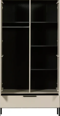 WOOOD Mehrzweckschrank »Adam Garderobenschrank FSC®-Kiefer auf Metallgestell B/T/H100/53/200cm« Tragkraft 15 kg pro Boden, Kleiderstange 10 kg, Einfach zu montierbar