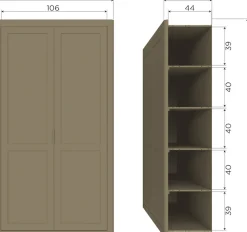 WOOOD Mehrzweckschrank »Gunnar FSC®-Kiefernholz gebürstet, H 217 x B 120 x T 48 cm« Tragkracht 20kg pro boden, Wandbefestigung empfohlen, Pfleigleicht