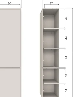 WOOOD Mehrzweckschrank »Meggy Kiefernholz Druckmechanismus, sichtbare Maserung 55x40x215 cm« Tragkraft 10 kg pro Boden, Tür beidseitig montierbar