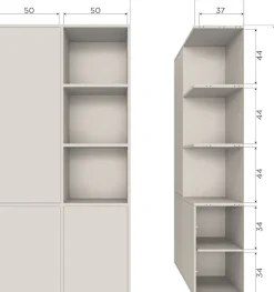WOOOD Mehrzweckschrank »Meggy FSC® Mix Kiefernholz mit Druckmechanismus B 108x D 40x H 215 cm« Tragkraft 10 kg pro Boden, einfach zu montieren, sichtbare Maserung