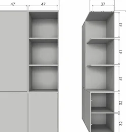 WOOOD Mehrzweckschrank »Merel FSC® Massivkiefer und Druckmechanismus B 100 x T 39,5 x H 200 cm« Tragkraft 10 kg pro Einlegeboden, einfach zu montierbar, Pfleigleicht