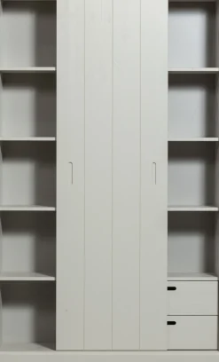 WOOOD Mehrzweckschrank »Mila FSC® Mix Kiefernholz mit Schiebetür und Schubladen 120x42x200 cm« Sichtbare Maserung, Tragkraft 10 kg pro Boden, einfach zu montieren