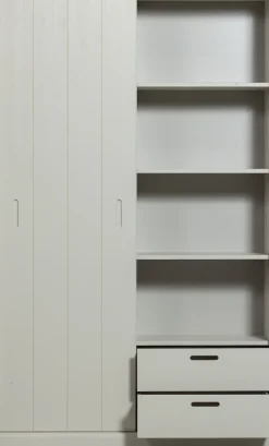 WOOOD Mehrzweckschrank »Mila FSC® Mix Kiefernholz mit Schiebetür und Schubladen 120x42x200 cm« Sichtbare Maserung, Tragkraft 10 kg pro Boden, einfach zu montieren