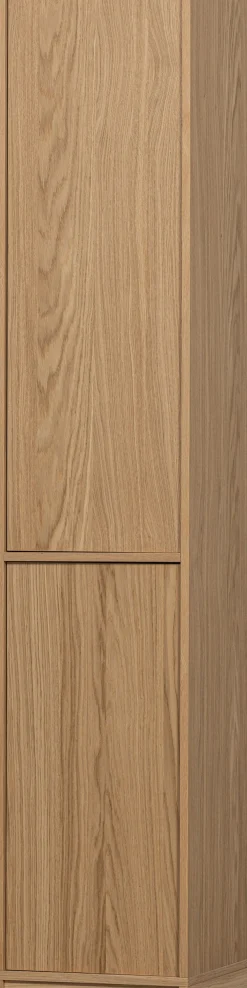 WOOOD Mehrzweckschrank »Modulair Eichenholzfurnier mit Druckmechanismus 40x40x199 cm« Tragkraft 15 kg pro Boden, sichtbare Maserung, einfach zu montieren