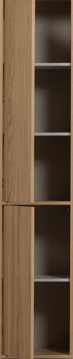 WOOOD Mehrzweckschrank »Modulair Eichenholzfurnier mit Druckmechanismus 40x40x199 cm« Tragkraft 15 kg pro Boden, sichtbare Maserung, einfach zu montieren