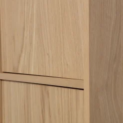 WOOOD Mehrzweckschrank »Modulair Eichenholzfurnier mit Druckmechanismus 40x40x199 cm« Tragkraft 15 kg pro Boden, sichtbare Maserung, einfach zu montieren