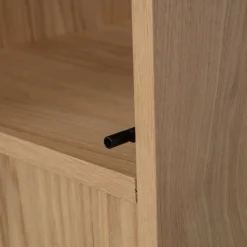 WOOOD Mehrzweckschrank »Modulair Eichenholzfurnier mit Druckmechanismus 40x40x199 cm« Tragkraft 15 kg pro Boden, sichtbare Maserung, einfach zu montieren