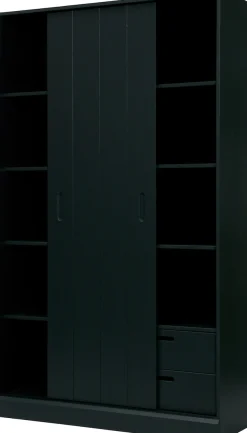 WOOOD Mehrzweckschrank »Move Massivholz Kiefernholz mit Schiebetür geschliffen 200x120x42 cm« Einfach zu montieren, Tragkraft 15 kg pro Boden, sichtbare Maserung