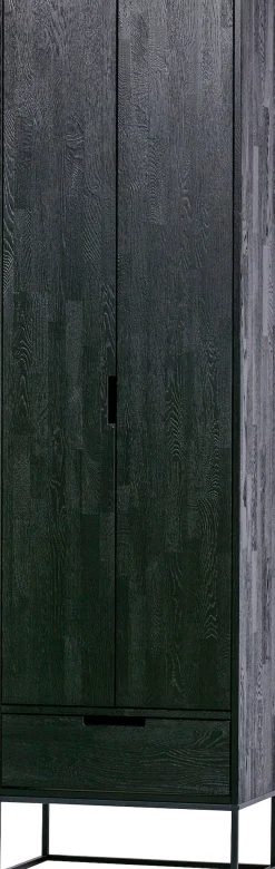 WOOOD Mehrzweckschrank »Silas FSC®-Eschenholz massiv mit Metallgestell H 210 x B 60 x T 36 cm« Schutzlackierte Oberfläche, Tragkraft 15 kg pro Boden, pfleigleicht