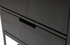WOOOD Mehrzweckschrank »Silas FSC®-Eschenholz massiv mit Metallgestell H 210 x B 60 x T 36 cm« Schutzlackierte Oberfläche, Tragkraft 15 kg pro Boden, pfleigleicht
