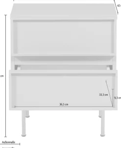 WOOOD Nachtkommode »Tours mit kompakter Ausführung und Melamin-MDF B 45 x T 42 x H 51 cm« Schmutzabweisende Oberfläche, Tragkraft Deckplatte 50 kg