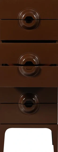 WOOOD Nachtkonsole »Merge Eukalyptusholz mit Metallbeinen, H 120 x B 44 x T 45 cm« Tragkraft 10 kg pro Auszug, einzigartiger Griff, montiert geliefert