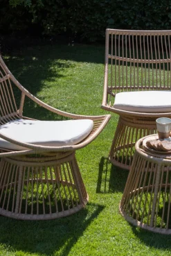 WOOOD Rattanstuhl »Alatna Wicker auf Aluminiumgestell pulverbeschichtet H80 x B64 x T53cm« () Geflochtenes Kunstfaser, Sitzpolster inklusive, Tragkraft 120 kg