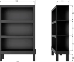 WOOOD Regal »Bonk« ausgestattet mit drei Regalen, Breite 107 cm