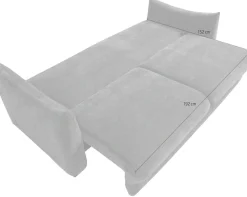 WOOOD Schlafsofa »Jonne Strukturbezug mit Schlaffunktion, H 92 x B 233 x T 105 cm« Tragkraft 220 kg, Sitzbreite 192 cm, Geringe Verschleißfestigkeit
