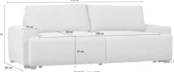 WOOOD Schlafsofa »Night & Day Melange-Webstoff mit Schlaffunktion, H85 x B239 x T107 cm« Schlafbreite 190 cm, Sehr hohe Verschleißfestigkeit, Pfleiglicht