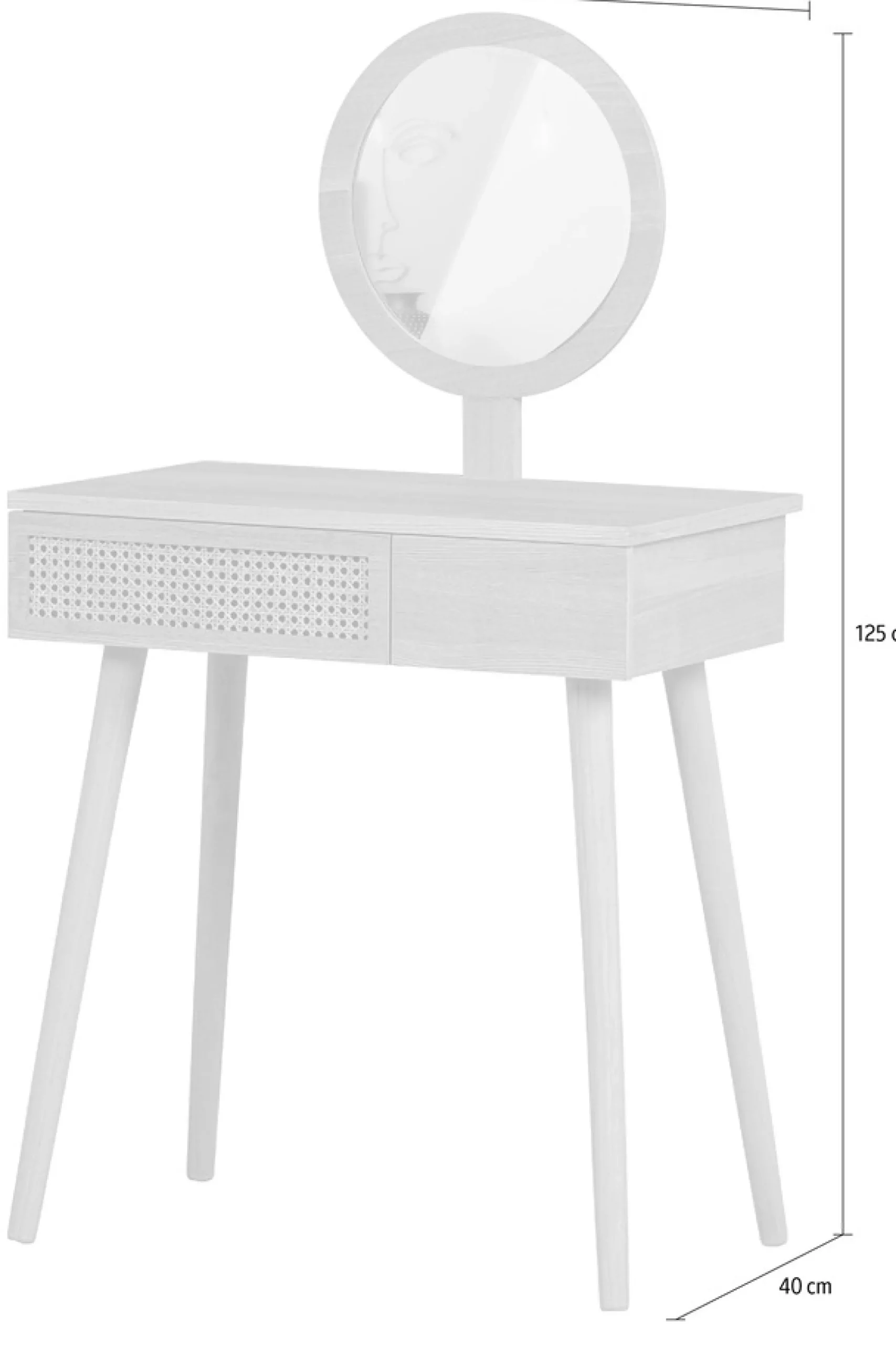 WOOOD Schminktisch »Soof« inkl. Spiegel, H 125 cm x B 70 cm