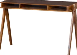 WOOOD Schreibtisch »Compartment aus Akazienholz mit drei offenen Fächern 120x50x78 cm« Tragkraft Blatt 25 kg, einfach zu montieren, sichtbare Maserung