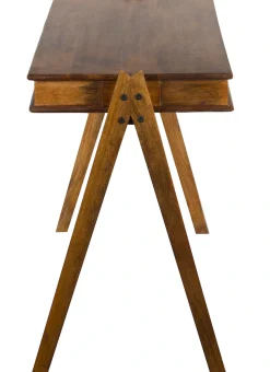 WOOOD Schreibtisch »Compartment aus Akazienholz mit drei offenen Fächern 120x50x78 cm« Tragkraft Blatt 25 kg, einfach zu montieren, sichtbare Maserung