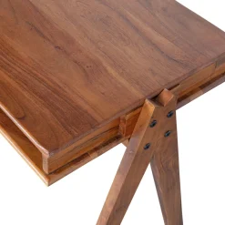 WOOOD Schreibtisch »Compartment aus Akazienholz mit drei offenen Fächern 120x50x78 cm« Tragkraft Blatt 25 kg, einfach zu montieren, sichtbare Maserung