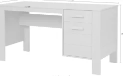 WOOOD Schreibtisch »Julius FSC®-Kiefernholz, gebürstet, mit zwei Schubladen 141x59x74 cm« Gebürstete Oberfläche, sichtbare Maserung, wasserbasiert lackiert